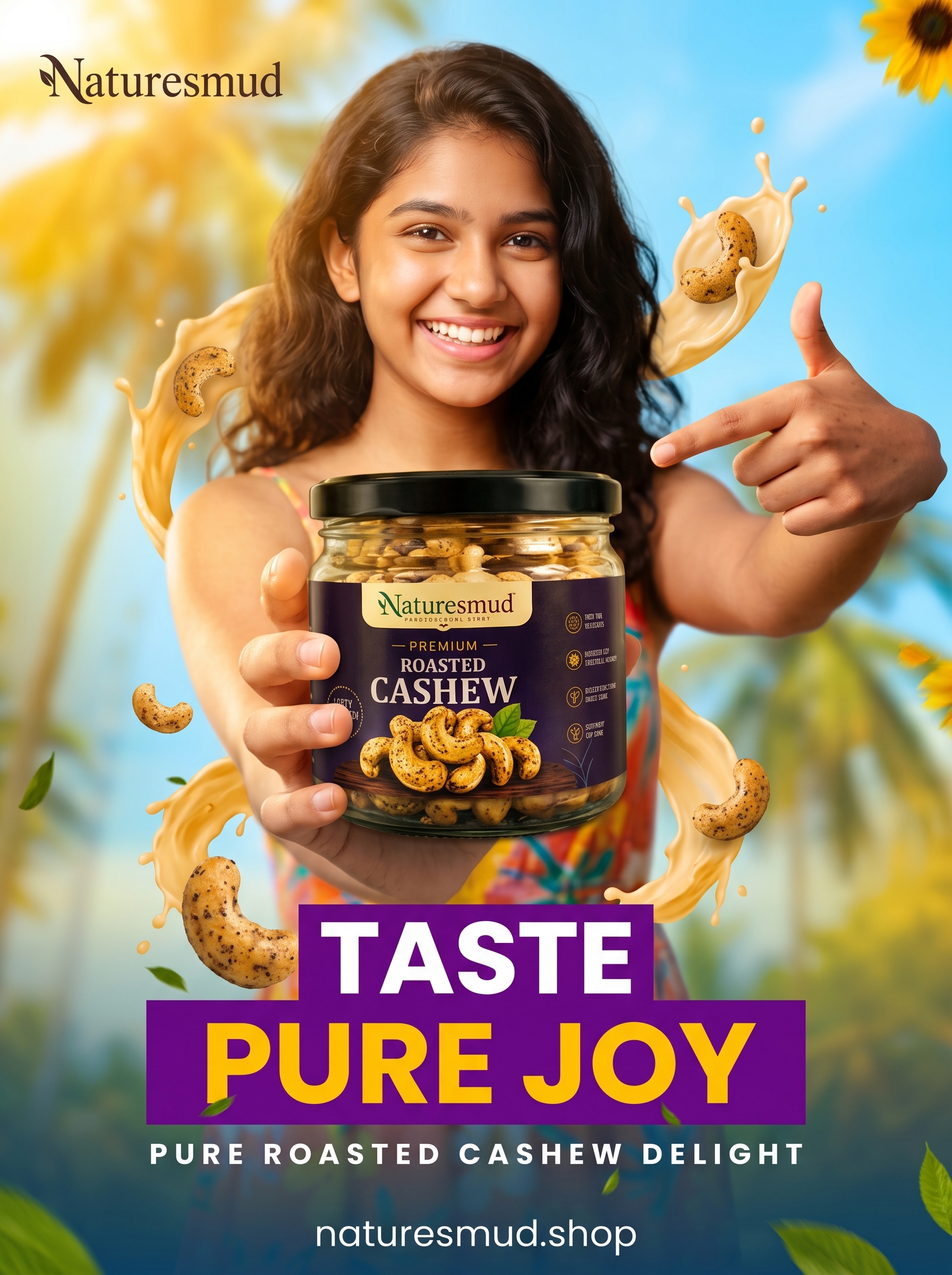 Roasted Cashew Nuts - Real In-Hand Jar View