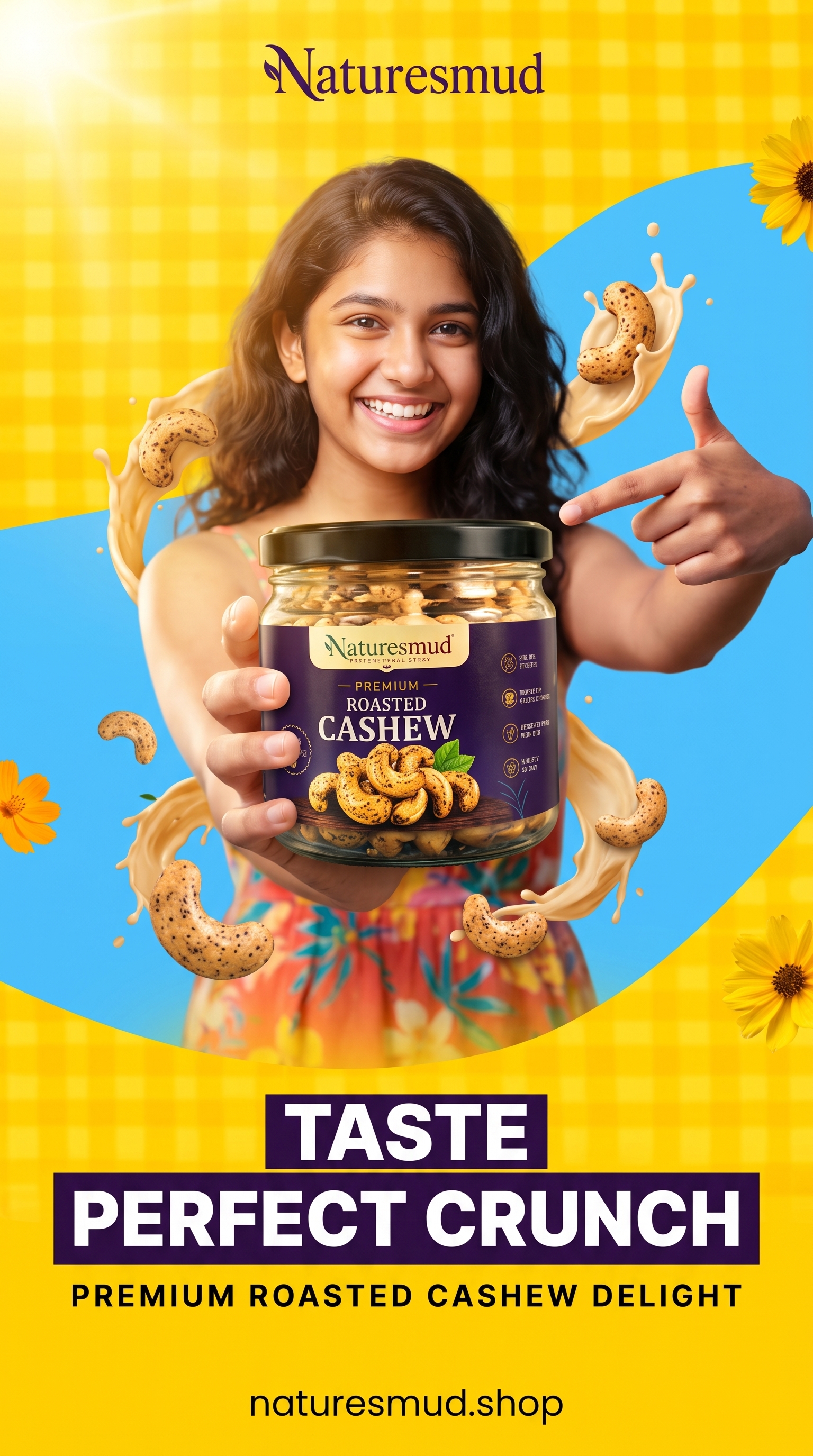 Roasted Cashew Nuts - Real In-Hand Jar View