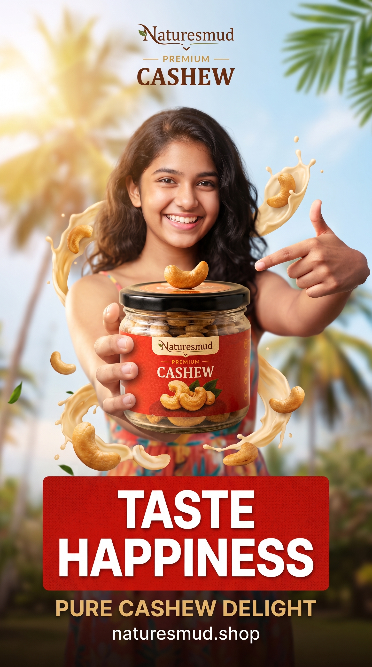 Roasted Cashew Nuts - Real In-Hand Jar View