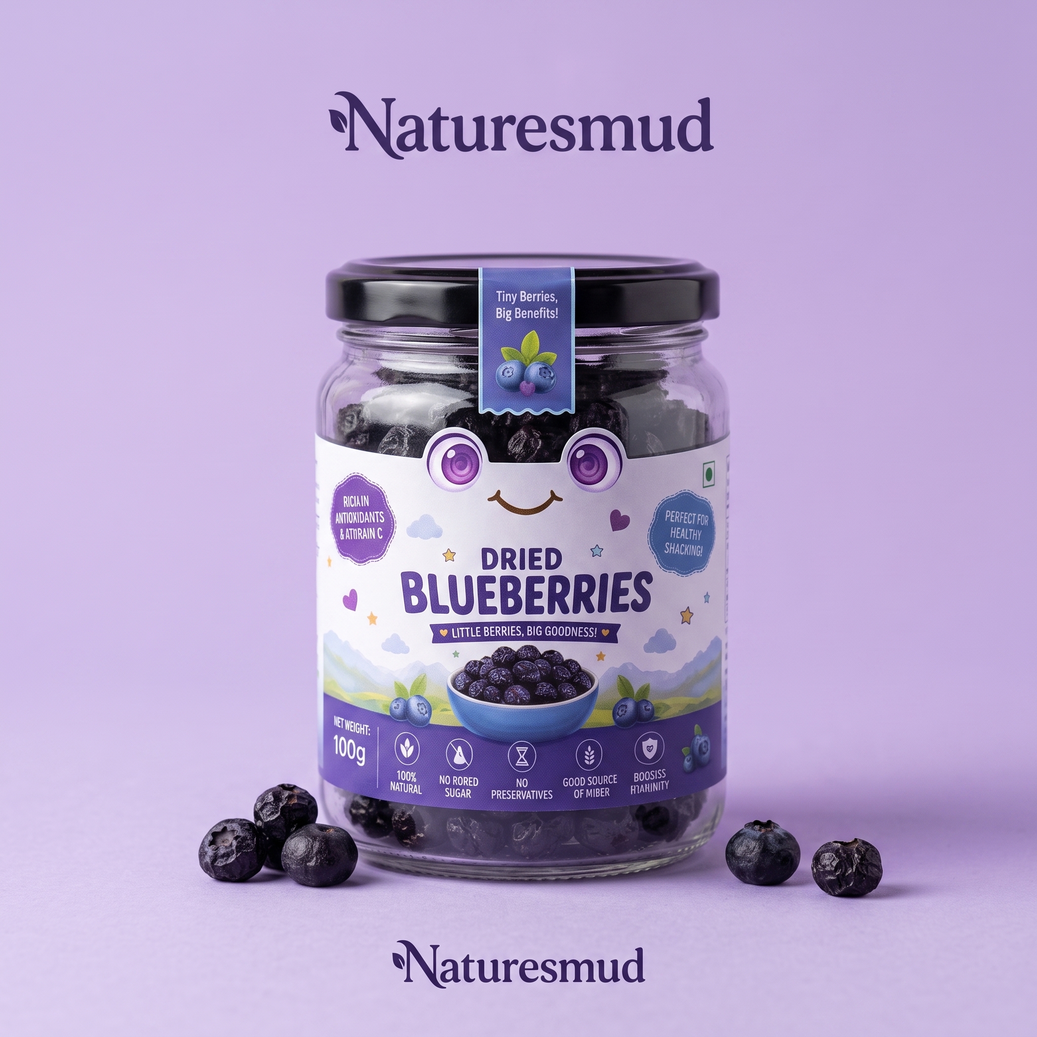Dried Blueberries - Real Color & Texture
